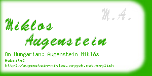 miklos augenstein business card
